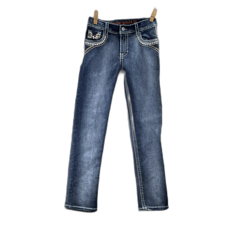 Revolver Kids Bordado Jeans 16 Denim Embroidered Rodeo Cowboy Western Outdoor